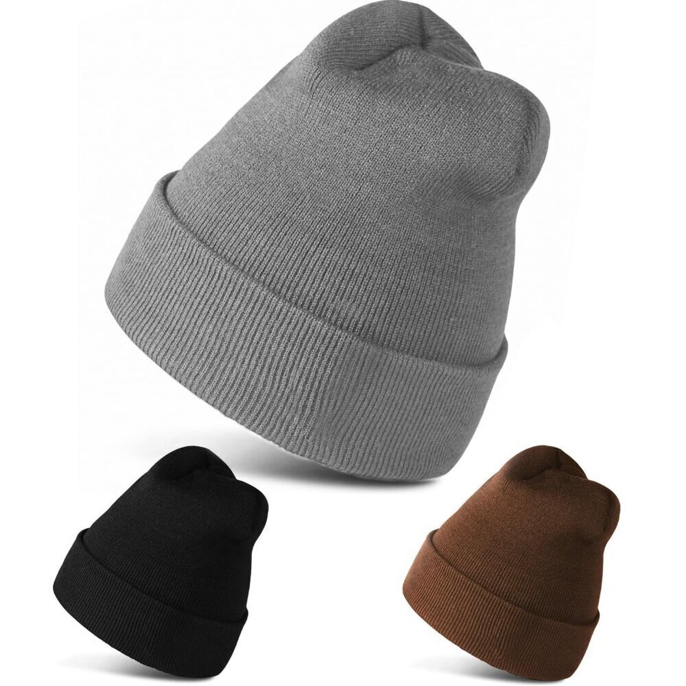 Winter Beanie Hat Pack Stretchy Soft Acrylic Unisex Warm Skull Cap Set